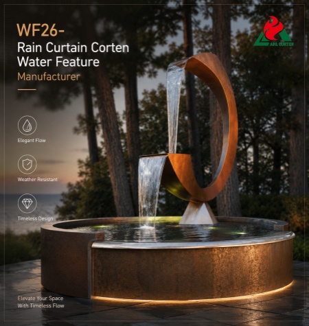 jeu d'eau en acier corten